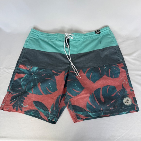 Billabong Other - Billabong Mens Board Shorts Sz 38 Tropical Monstera Leaf Colorblock M141DTRB NWT